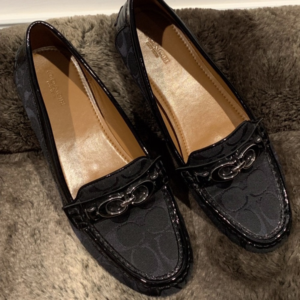Coach black loafers